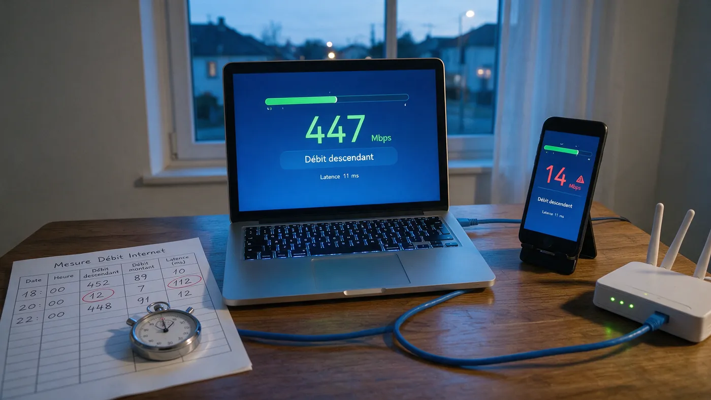 Mesure du débit disponible en soirée pour un abonnement IPTV sans coupure